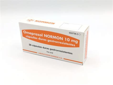 OMEPRAZOL NORMON 10 mg CAPSULAS DURAS GASTRORRESISTENTES 500 cápsulas