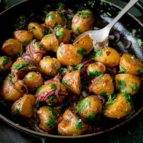 Garlic And Coriander Potatoes Nicky S Kitchen Sanctuary