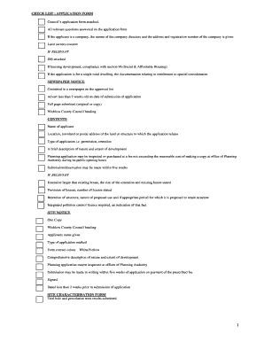 Fillable Online Wicklow Check List Application Form County Wicklow