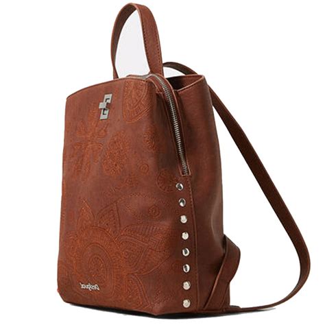 Desigual Sumy Mini Sac Dos Deja Vu Simili Cuir Camel