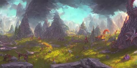 World Of Warcraft Zone Landscape Concept Art Stable Diffusion