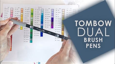 Tombow Dual Brush Pens Coloring Swatches Youtube