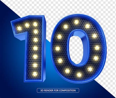 Номер 10 десять металлик с сеткой и легкой текстурой | Премиум PSD Файл