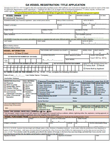 Free Registration Application Samples In Pdf Ms Word