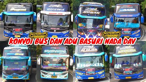 KOMPILASI KLAKSON MOBIL BUS BASURI KONVOI 7 BUS SUMBERJAYA WINSPECTOR