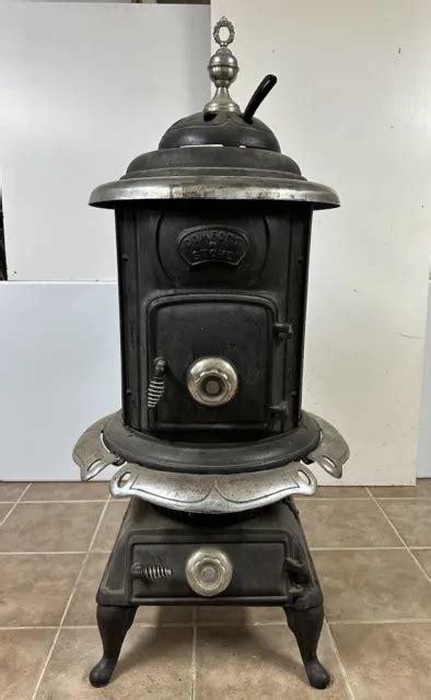 Vintage Cast Iron Pot Belly Parlor Stove Eur 9230 Picclick De