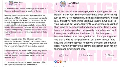 Harrison Boon S Mum Noni Defends His Behaviour On Mafs