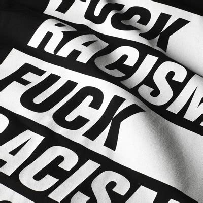 Dedicated DEDICATED Girl Shirt Visby FUCK RACISM Black White Tops