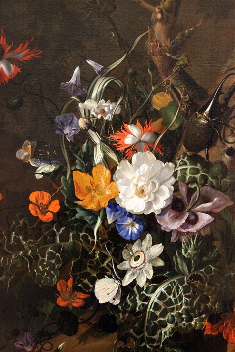 Rachel Ruysch A Sylvan Scene With Flowers Detail