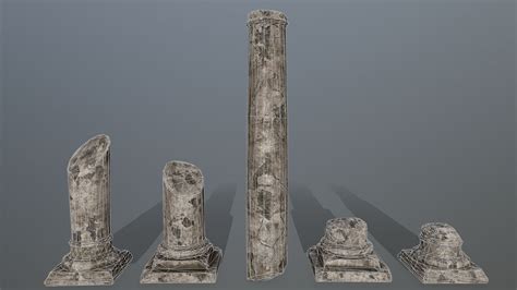 Broken pillar 3D Model $7 - .obj - Free3D