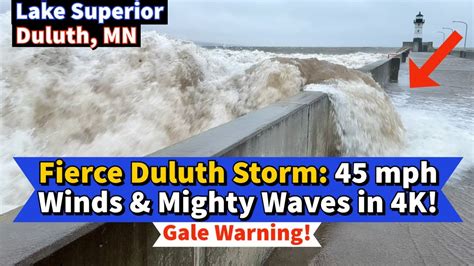 ⚓️fierce Duluth Storm 45 Mph Winds And Mighty Waves In 4k Youtube