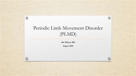 Periodic Limb Movement Disorder Ppt