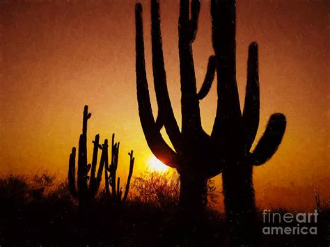 Saguaro Sunrise McDowell Sonoran Preserve Photograph by Marianne Jensen