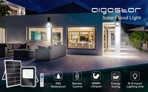 Aigostar Foco Proyector LED Solar Con Mando A Distancia 300W 6500W