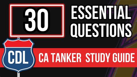 California Cdl Tanker Endorsement Study Guide Ca Practice Test