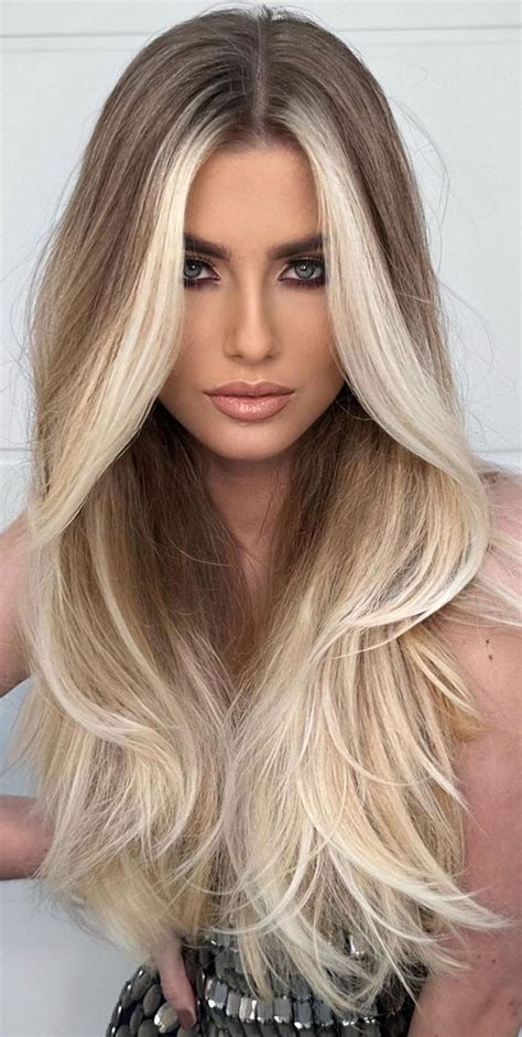 Cute Summer Hair Colours Hairstyles Creamy Beige Balayage Face