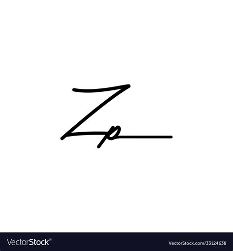 Letter Zp Signature Logo Template Royalty Free Vector Image