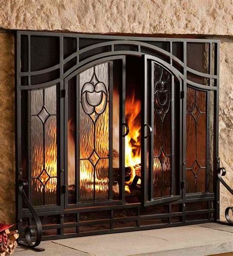 Flat Fireplace Screens With Doors