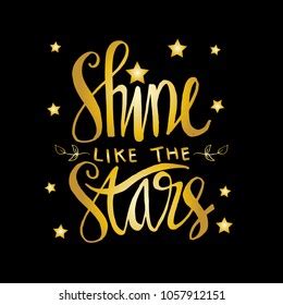 Shine Like Stars Hand Drawn Lettering Stock Vector Royalty Free