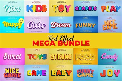 Kids Style Photoshop Text Effects Bundle Bundle · Creative Fabrica