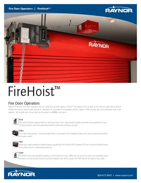 Firehoist Fire Door Operators By Raynor ♦ Professional Installation