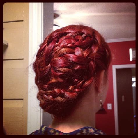 Braided updo! Colored Braids, Hair Wear, Braided Updo, Updos, Hair ...