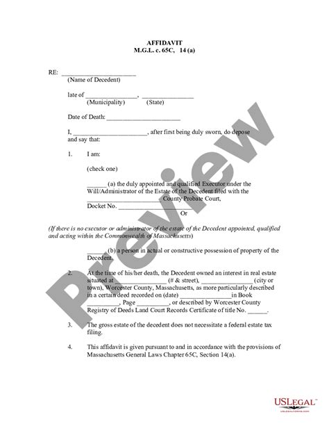 Massachusetts Affidavit US Legal Forms