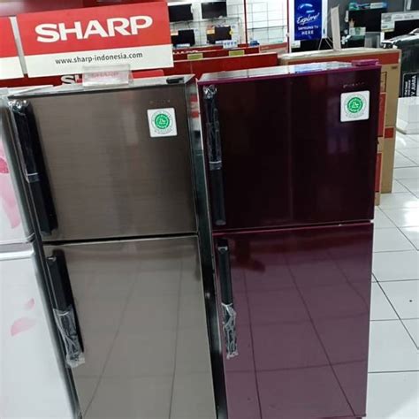 Jual Kulkas Sharp Sj Gc Sr Sd Pintu Tempered Glass Tray Ice Maker