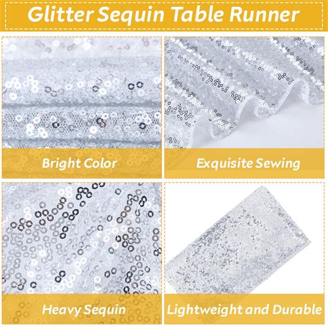 Newwiee Pcs Round Plastic Tablecloth Inch And Pcs Glitter Sequin