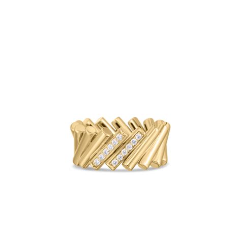 Roberto Coin K Yellow Gold Pave Venetian Princess Flower Ring