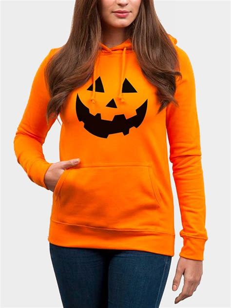 Orange Pumpkin Halloween Hoodie - The American Jackets