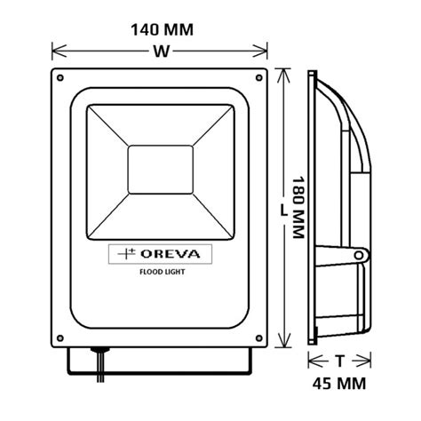 20W OREVA Led Flood Light Robust Aluminum Body IP65 Rating Weather