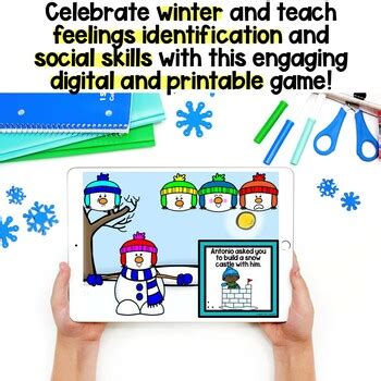 Winter Feelings Emotions SEL Counseling Game Digital Printable