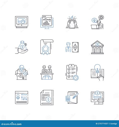 Management Accounting Line Icons Collection Budgeting Forecasting