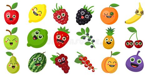 Fruits Vector Clipart Set Collection Of Various Fruits Drawings In