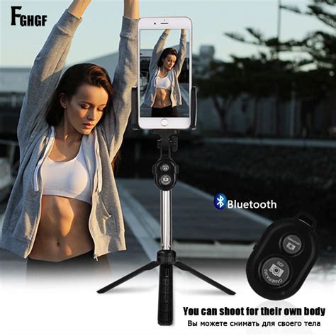 FGHGF Handheld mini Tripod Phone selfie stick Bluetooth Shutter Remote ...