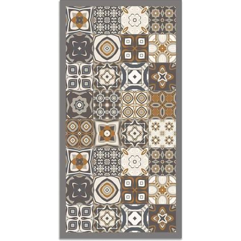 Tapis Du Sol Vinyle Carreaux Ciments Orange X Cm Tapis De Cuisine