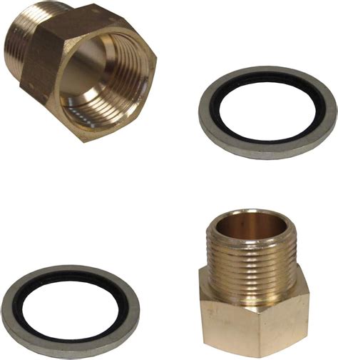 2 Pack Brass BSPP To NPT Adapters 1 Inch Female NPT X 1 Inch Male BSPP