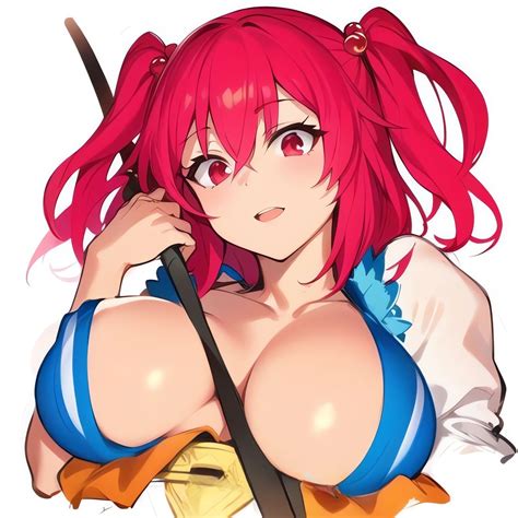 Rule 34 1girls Ai Generated Big Breasts Breasts Cookie Touhou Female Hair Ornament Komachi