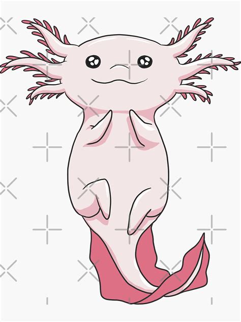 Funny Pink Kawaii Axolotl Anime Axolotls Lover T Sticker For Sale