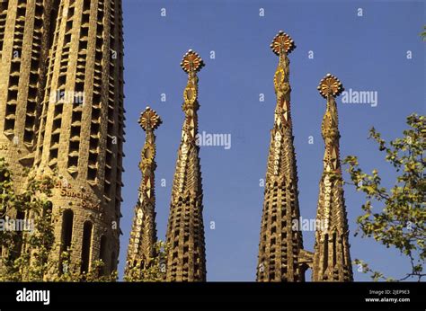 Spain Barcelona Antoni Gaudi Architect Sagrada Familia facade post ...