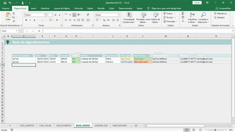 Planilha De Agendamento Excel Genial