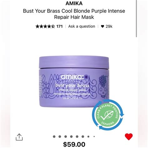 Amika Hair Amika Bust Your Brass Cool Blonde Purple Intense Repair