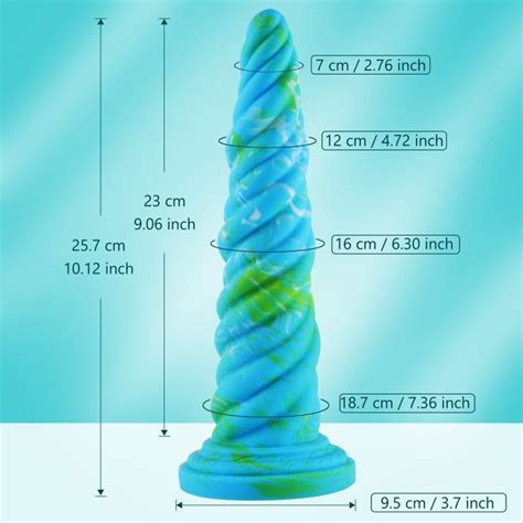 Hismith 10 1 Awl Shape Mixed Colors Silicone Dildo With Suction Cup