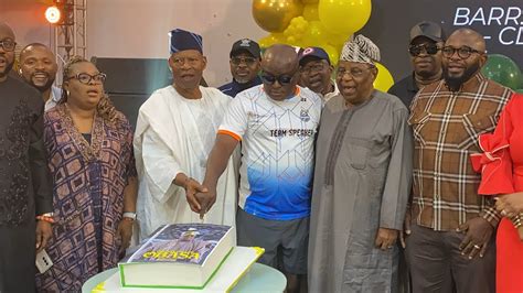 Hon Mudashiru Obasa Cut His Birthday Cake With Colleagues At His