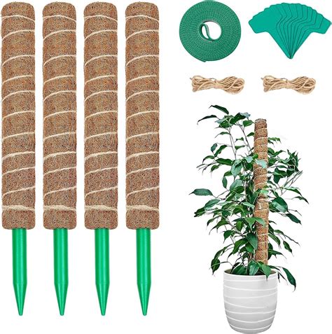 LSRVNM 4 Stück 42CM Moosstab für Monstera Kokosstab für Pflanzen