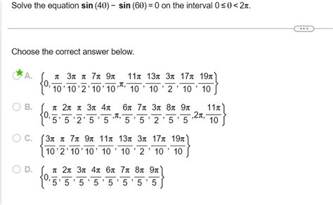 Solved Solve the equation sin 4θ sin 6θ 0 on the interval Chegg