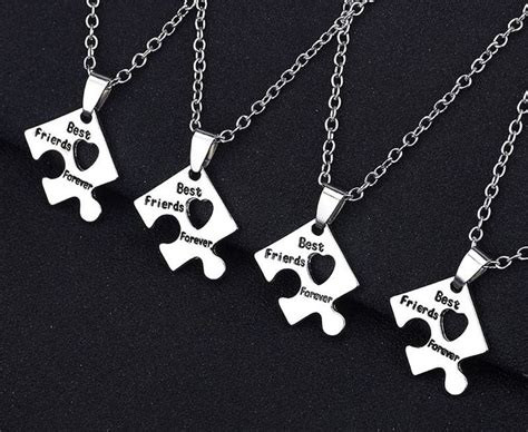 Best Friend Forever Jigsaw Puzzle Necklace for 4 - Best Friend Jewelry ...