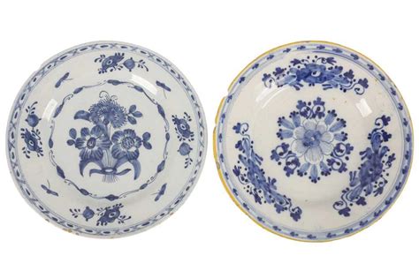 Lot 146 Two Small Delftware Pottery Plates Circa