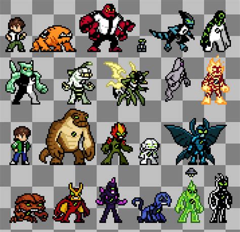 Ben 10 Sprites, Now With Alien Force! in 2023 | Pixel art characters ...